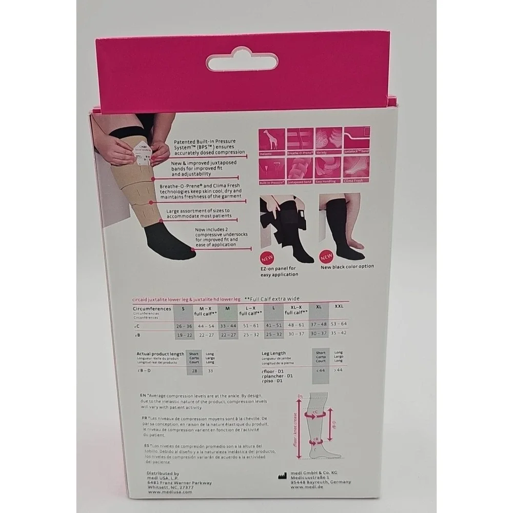 Medi‎ CircAid Juxtalite HD Lower Leg System 20-50 mmHg Small - Long 33cm -Beige